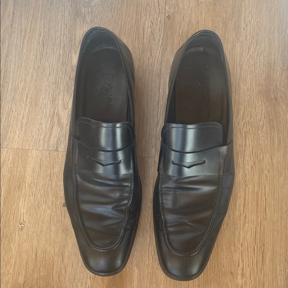 Salvatore Ferragamo Black Leather Loafers